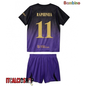 Barcelona Raphinha Belloli #11 Seconda Maglia Bambino 2026-27 Manica Corta (+ Pantaloni corti)
